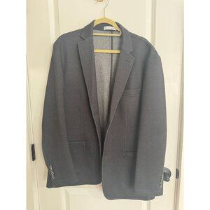 7 Diamonds Elliott XL Mens Charcoal Herringbone Stretch Blazer Jacket W/ Button